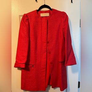 Zara Bright Red/orange Linen Jacket